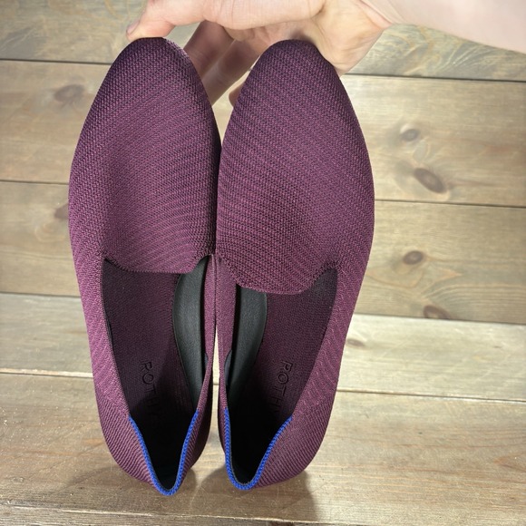 rothys womens size 9 shoes purple slip on almond work loafers flats - Picture 7 of 8